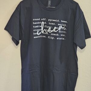 Cheer Hand Heat Pressed Gildan Size L Black Women's T-shirt Cheerleader